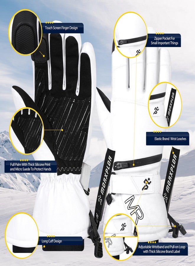 MORXPLOR Ski Snow Gloves for Men Women,3M Thinsulate Insulated Warm Winter Snowboard Windproof Winter Touchscreen Snowmobile Gloves for Cold Weather - Image 2